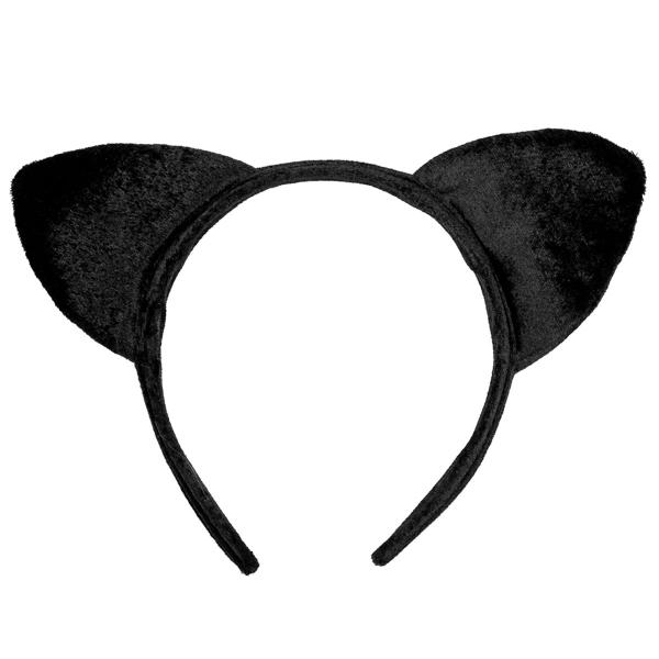 Hårbøjle med Katteører Sort