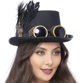 Gothic Viktoriansk Steampunk H&oslash;j Hat