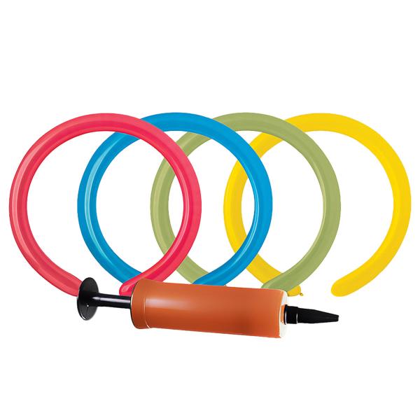 Modelballoner & Pumpe Blandede Farver