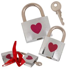 K&aelig;rlighedsl&aring;s med Hjerte 2-pak