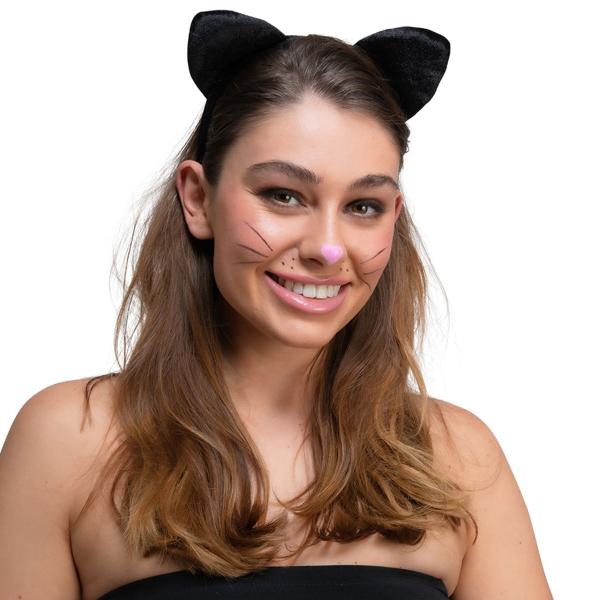 Hårbøjle med Katteører Sort