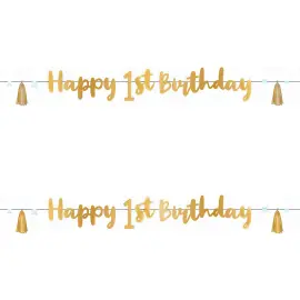Happy 1st Birthday Guirlande Guld