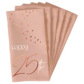 Happy 25th Servietter Lyserød