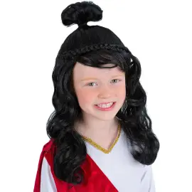 Græsk Prinsesse Sort Paryk Børn