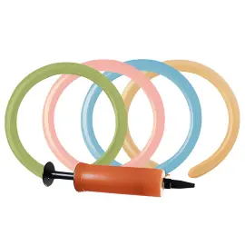 Modelballoner & Pumpe Blandede Pastelfarver