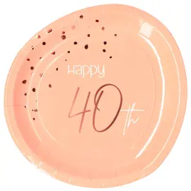 Happy 40th Tallerkener Lyserød