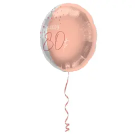Happy 80th Folieballon Lyserød