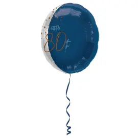 Happy 80th Folieballon M&oslash;rkebl&aring;