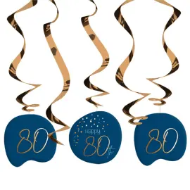 Happy 80th Hængende Pynt Mørkeblå