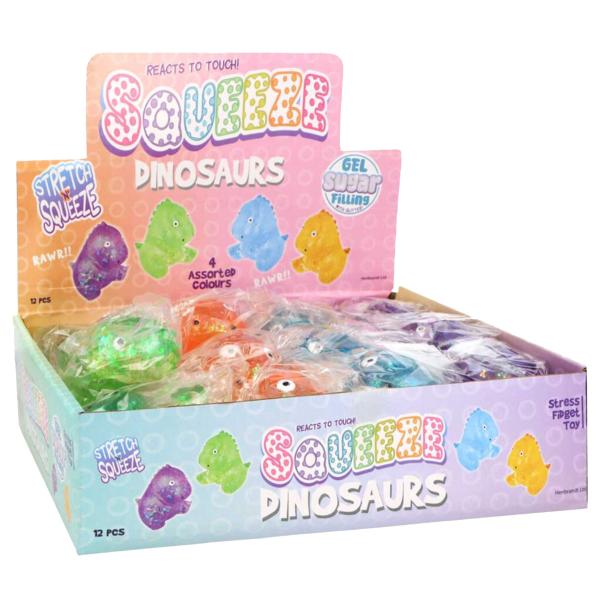 Squeeze Glitrende Dinosaur Legetøj 7 cm
