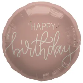 Rund Folieballon Happy Birthday Cremelyser&oslash;d