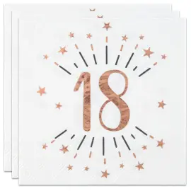 Servietter 18 &Aring;r Birthday Party Rosaguld