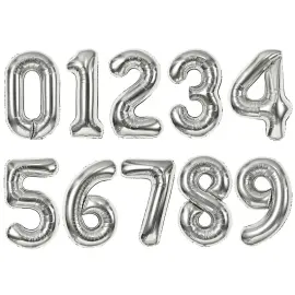 Talballon Sølv 86 cm