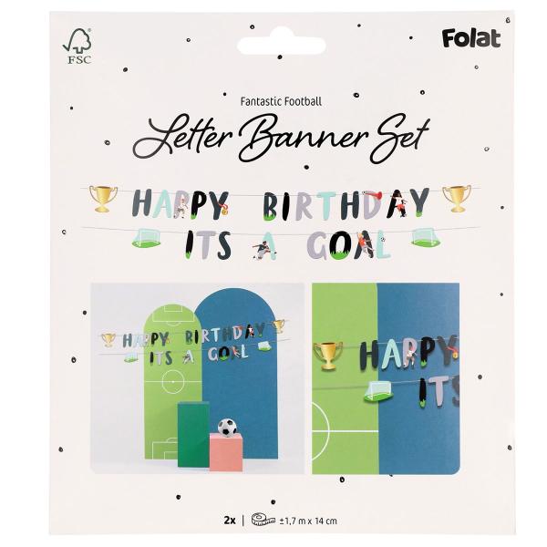 Bogstavguirlande Fodbold Fødselsdagsfest 1,7 m