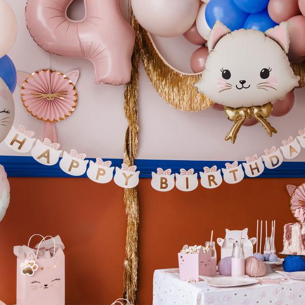 Folieballon Kat med Sløjfe 50 x 60 cm