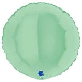 Rund Folieballon Pastel Grøn Mat