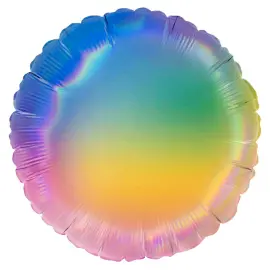 Rund Holografisk Folieballon Regnbuefarvet