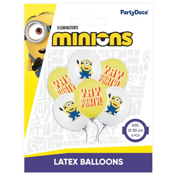 Minions Latexballoner Mix 30 cm 6-pak