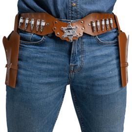 Dobbelt Hylster med Bælte Brun