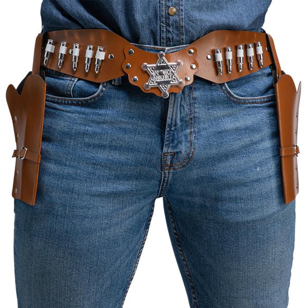 Dobbelt Hylster med Bælte Brun