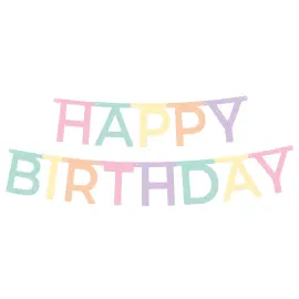 Happy Birthday Bogstavsguirlande Lys Pastel