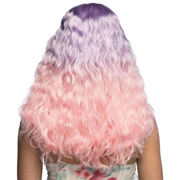 Krøllet Paryk Lyserød/Lilla