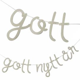 Guirlande Godt Nytår Sølvglitter