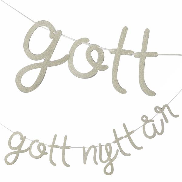 Guirlande Godt Nytår Sølvglitter