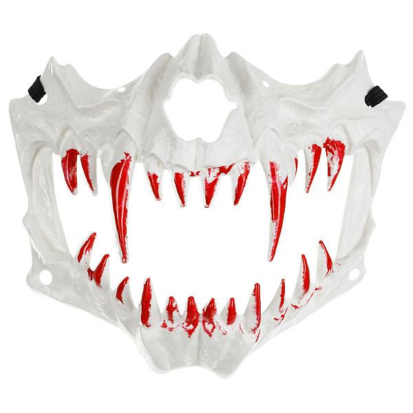 Dødningehoved Halvmaske med Blodige Tænder