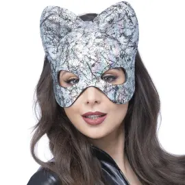Kat Maske Metallisk Sølv