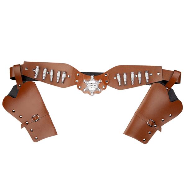 Dobbelt Hylster med Bælte Brun