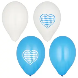 Oktoberfest Balloner Hvid/Bl&aring; 20-pak