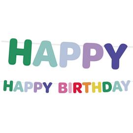 Bogstavguirlande Happy Birthday i Filt 4 m