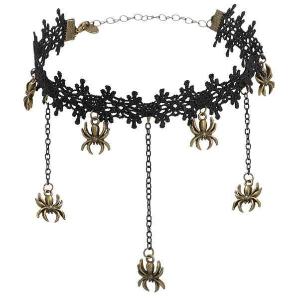 Choker med Edderkopper Sort/Guld