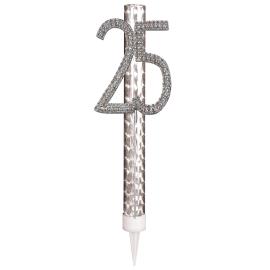 Sølv Isfontæne med Tal 25