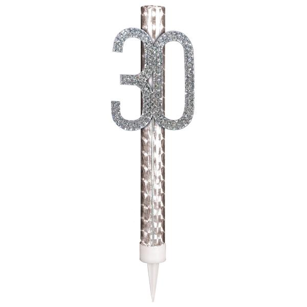 Sølv Isfontæne med Tal 30