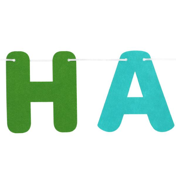 Bogstavguirlande Happy Birthday i Filt 4 m