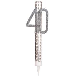 Sølv Isfontæne med Tal 40