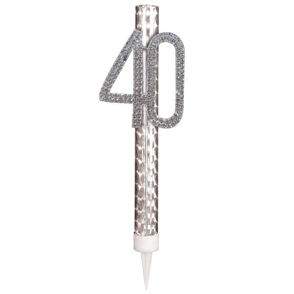 Sølv Isfontæne med Tal 40