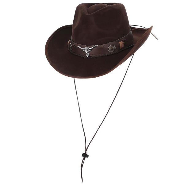 Cowboyhat Brun Kunstlæder Western