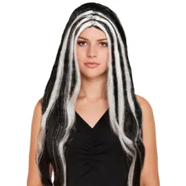 Lang Sort Hekseparyk med Striber