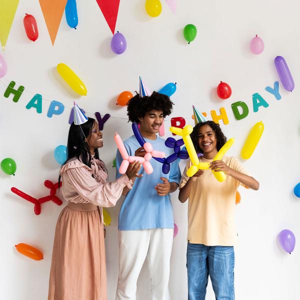 Bogstavguirlande Happy Birthday i Filt 4 m