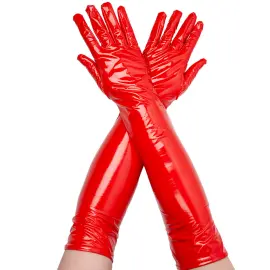 Lange Læderhandsker Rød