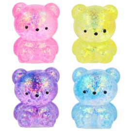 Squeeze Glitrende Teddybj&oslash;rn Leget&oslash;j 6 cm
