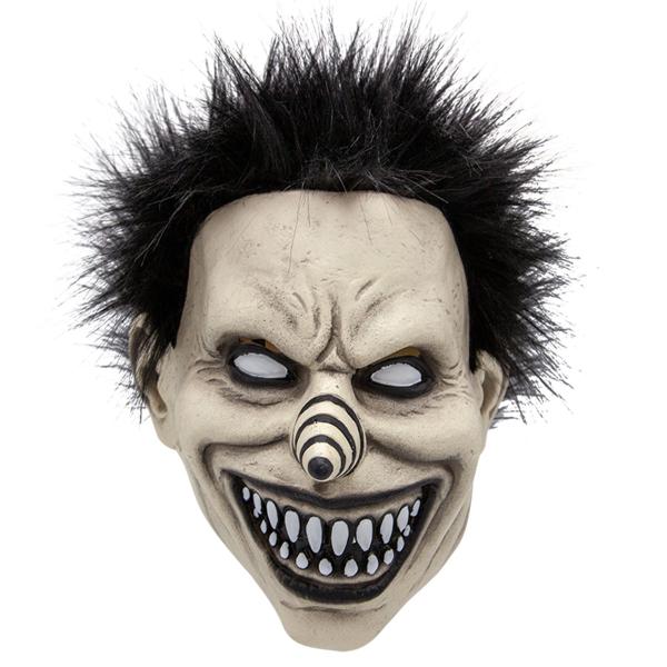 Latexmaske Smilende Klovn med Hår