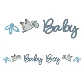 Bogstavguirlande Baby Boy Stork
