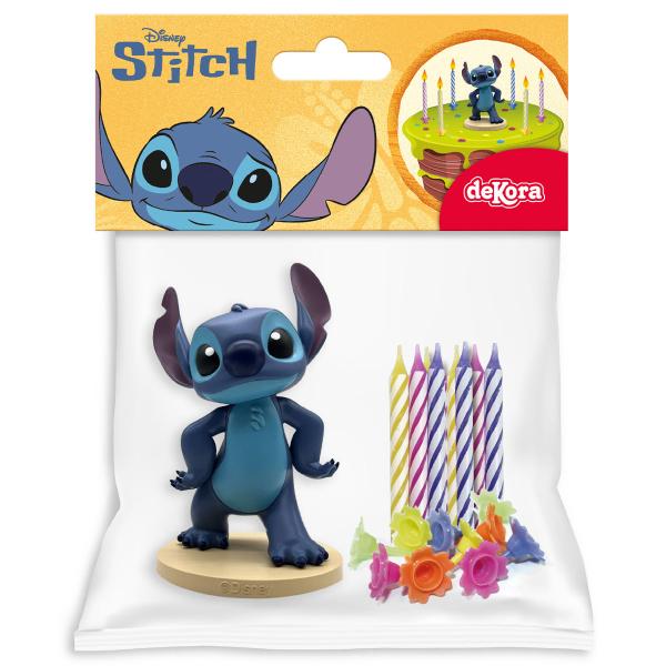 Stitch Kagefigur med 10 Kagelys