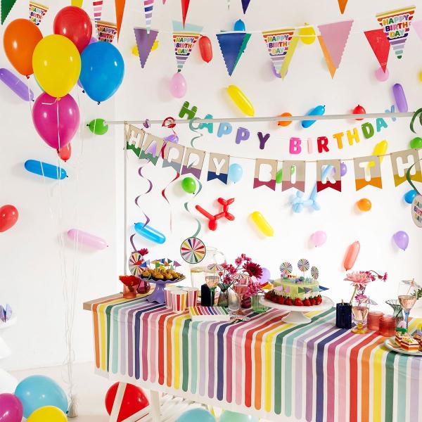 Bogstavguirlande Happy Birthday i Filt 4 m