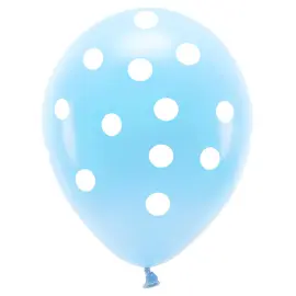 Lysebl&aring; Balloner med Prikker