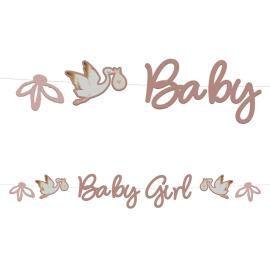 Bogstavguirlande Baby Girl Stork